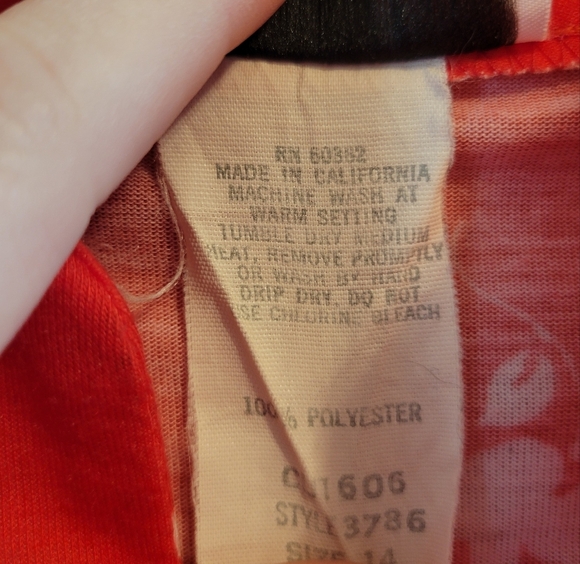 Vintage JSE California Red White Whimsy Floral Pattern Swing Dress - Picture 5 of 5